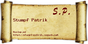 Stumpf Patrik névjegykártya