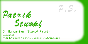 patrik stumpf business card